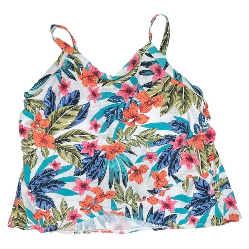 Swim Solutions Floral Print Montego Bay Underwire Tankini Top - Picture 4 of 9